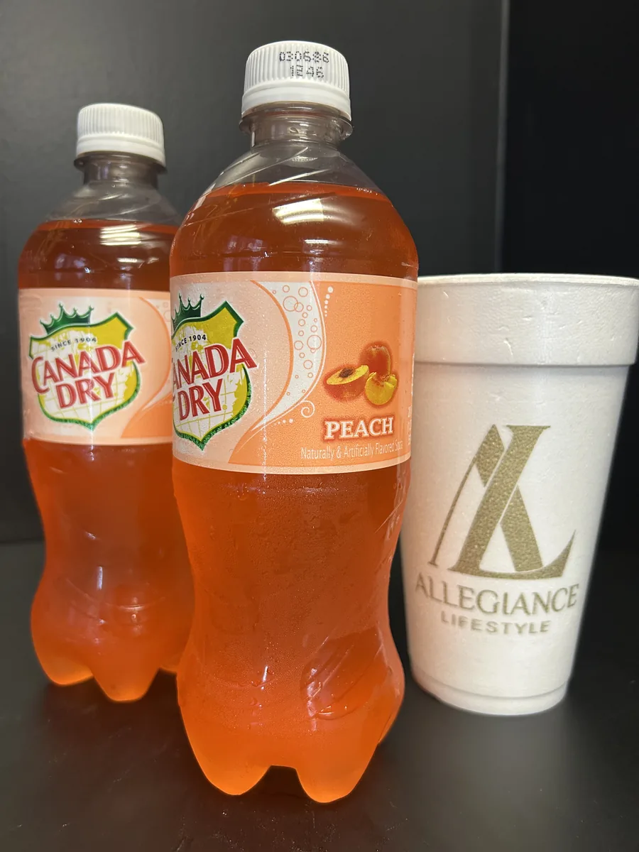 Peach soda bottle by Canada Dry