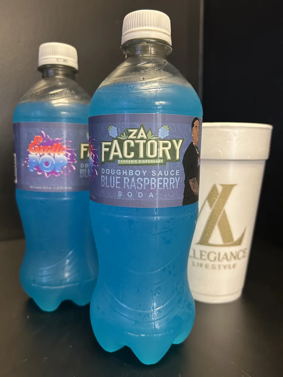 Dough Sauce Blue Raspberry Soda soda bottle by Exotic Pop