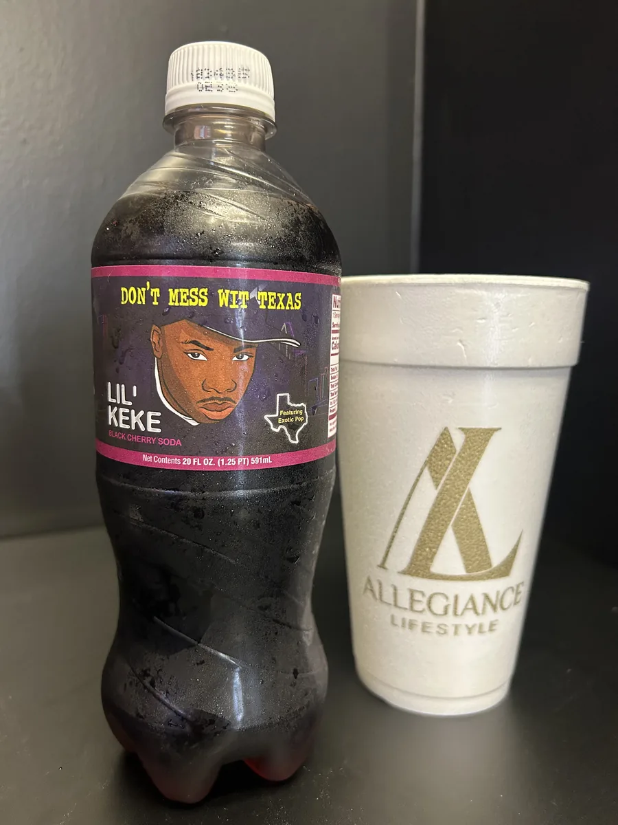 Lil Keke Black Cherry soda bottle by Exotic Pop