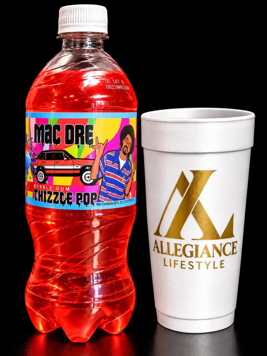 Mac Dre Bubble Gum Thizzle Pop soda bottle by Exotic Pop