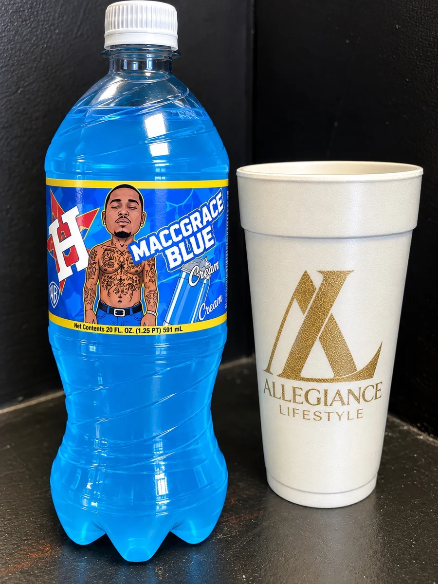 Maccgrace Blue soda bottle by Exotic Pop