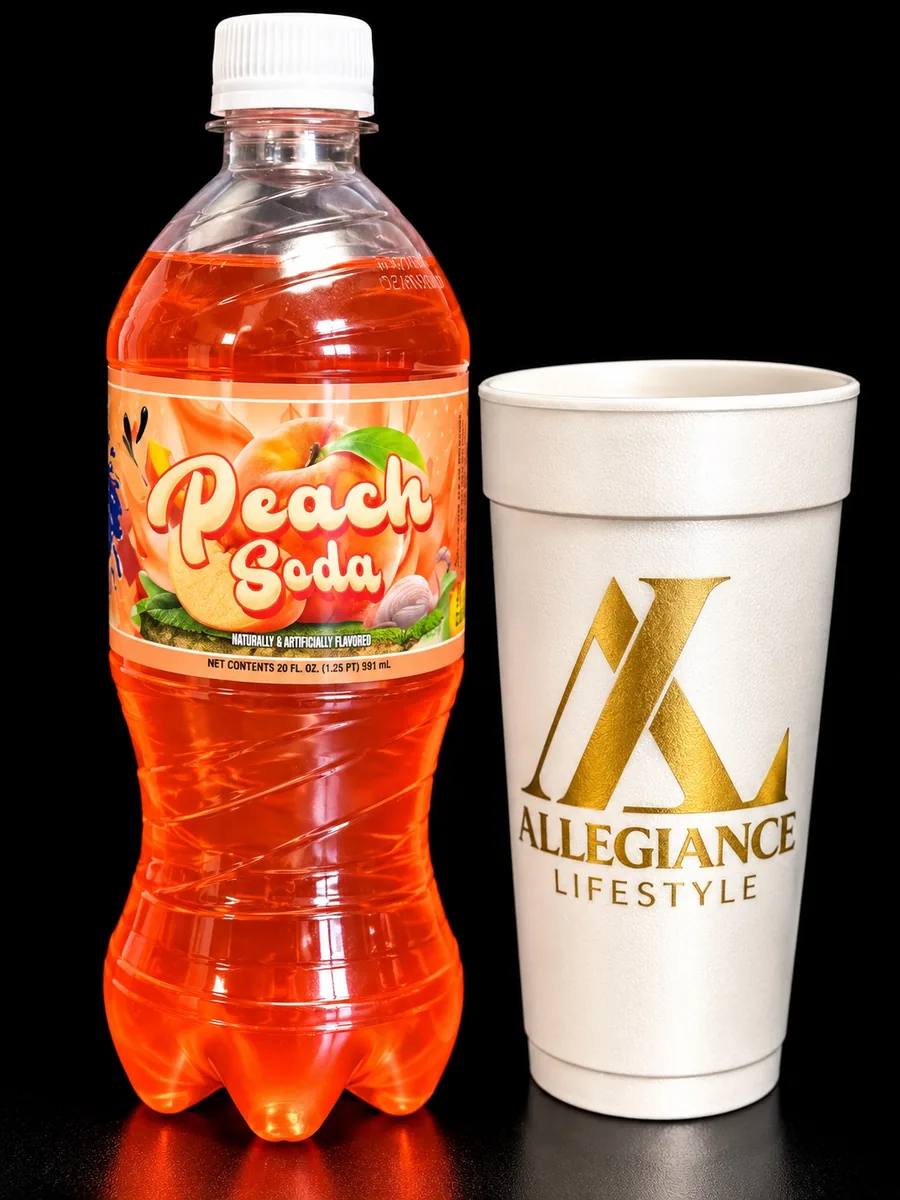 Peach Soda soda bottle by Exotic Pop