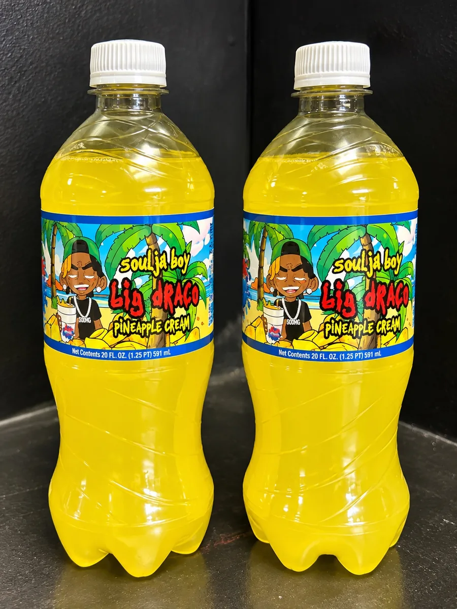 Soulja Boy Lil Draco Pineapple Cream soda bottle by Exotic Pop