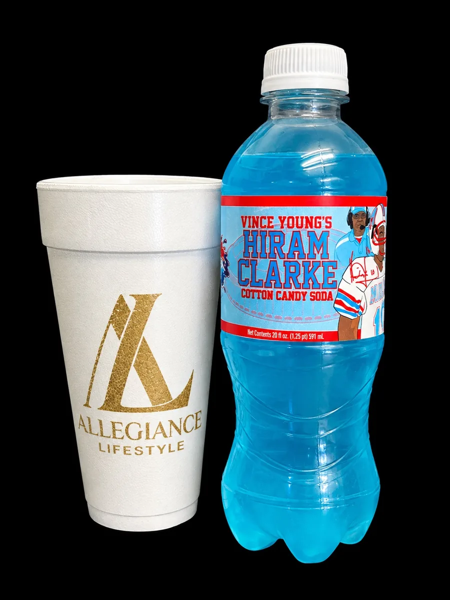Vince Young's Hiram Clarke Cotton Candy Soda soda bottle by Exotic Pop