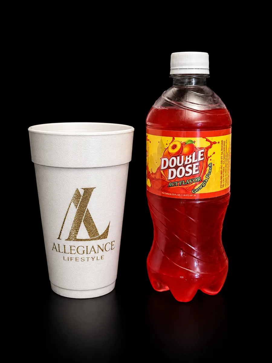 Georgia Peach Double Dose ACT soda bottle by Skeetaste
