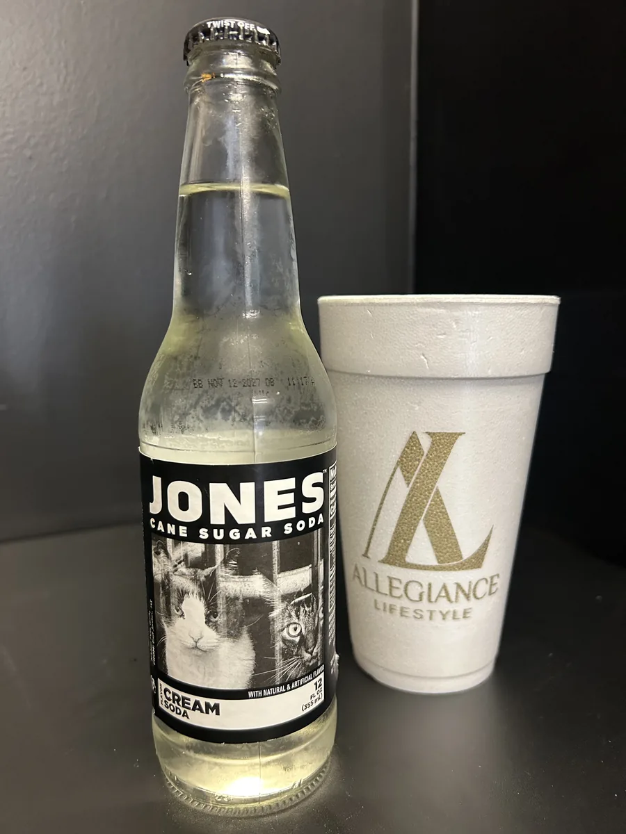 Cream Soda soda bottle by Jones