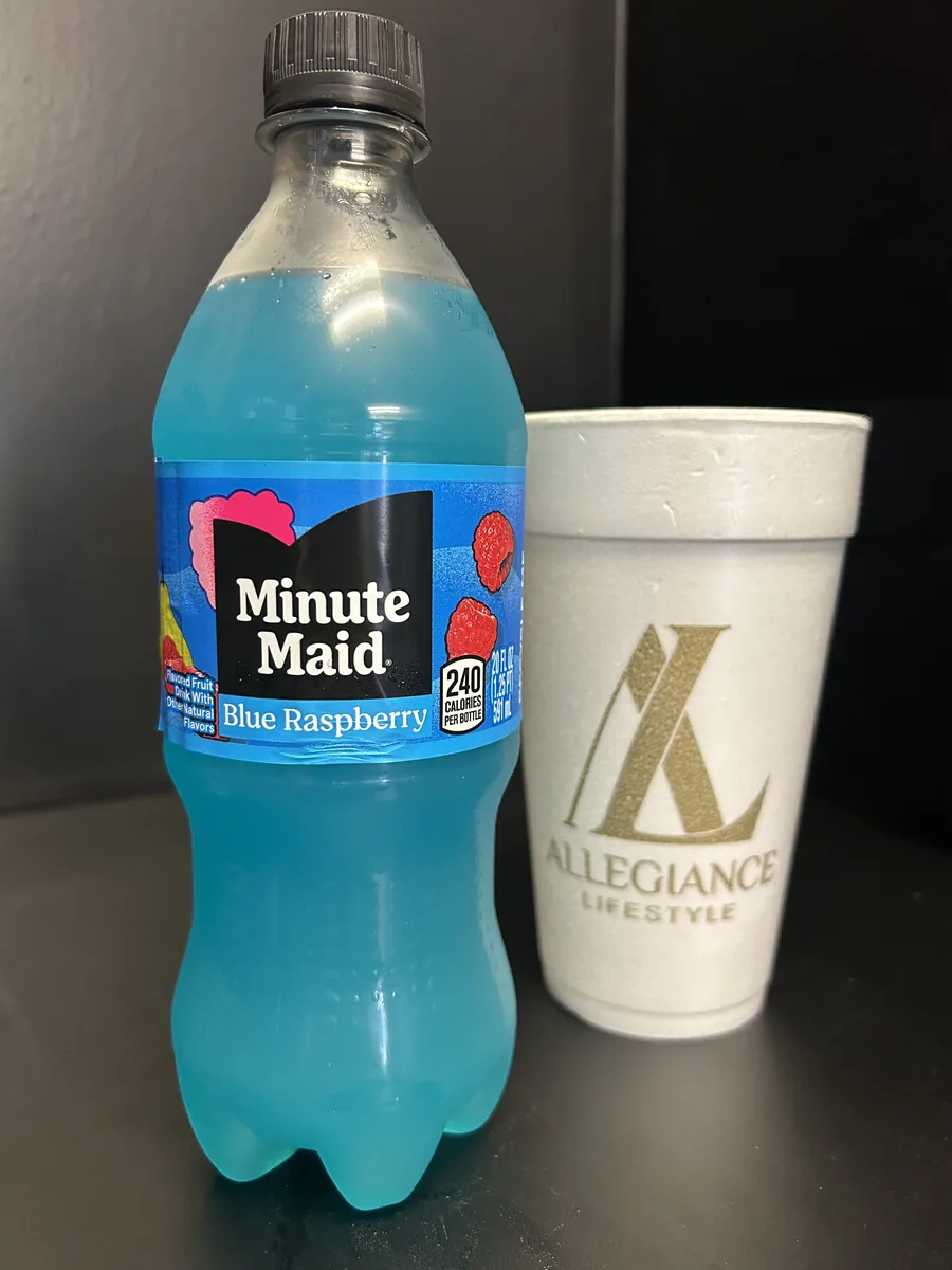 Blue Raspberry soda bottle by Minute Maid