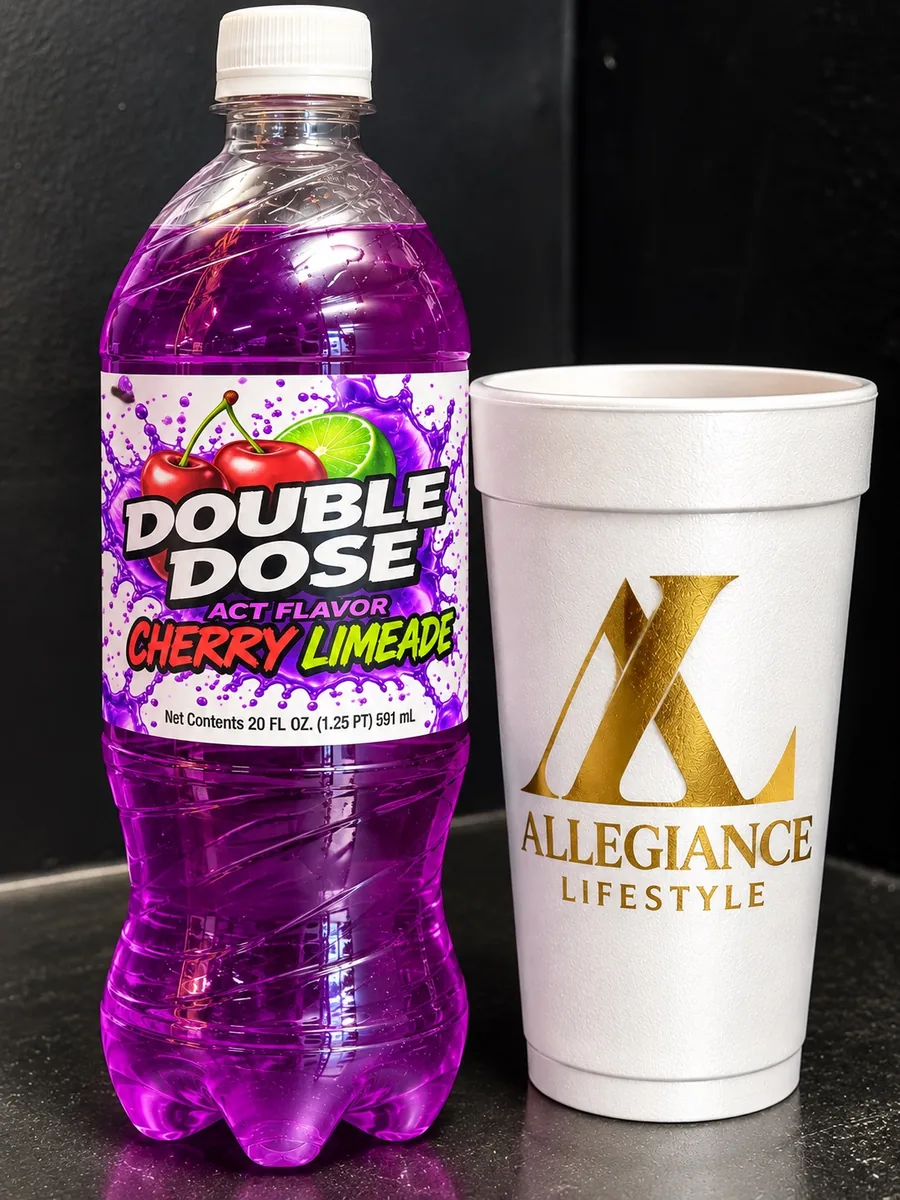 Double Dose ACT Flavor Cherry Limeade soda bottle by Skeetaste