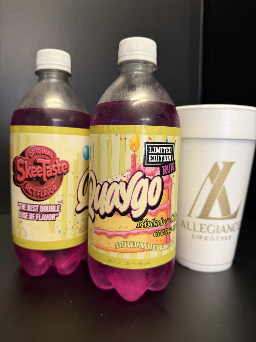 Quaygo Birthday Cake Cream Soda ACT soda bottle by Skeetaste