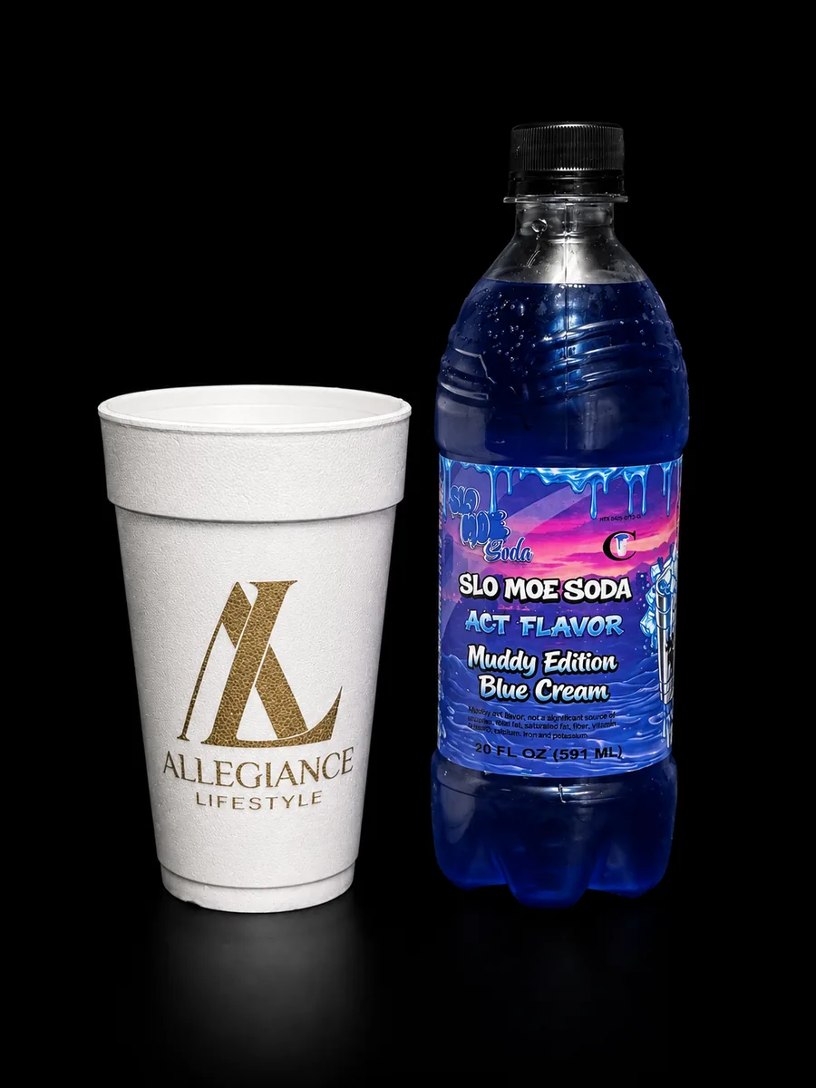 ACT Flavor Muddy Edition Blue Cream soda bottle by Slo Moe Soda
