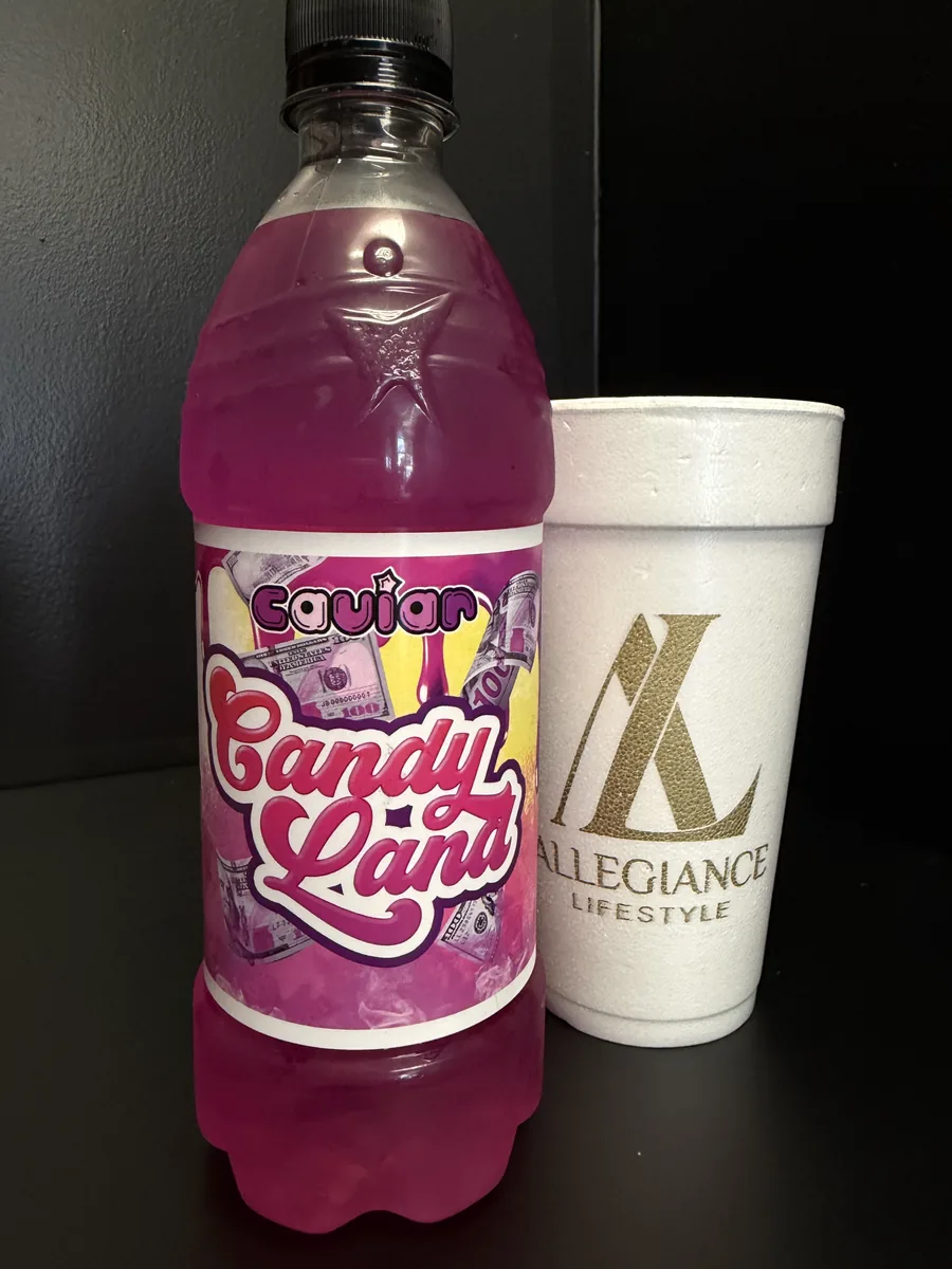 Caviar Candyland Wock soda bottle by Slo Moe Soda
