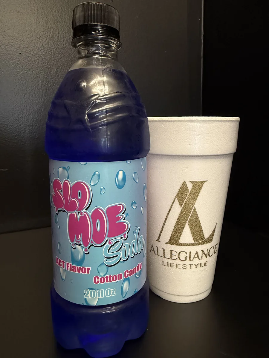 Cotton Candy (ACT) soda bottle by Slo Moe Soda