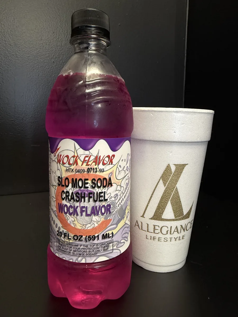Crash Fuel Wock soda bottle by Slo Moe Soda