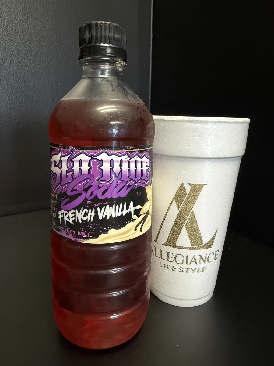 French Vanilla Wock soda bottle by Slo Moe Soda