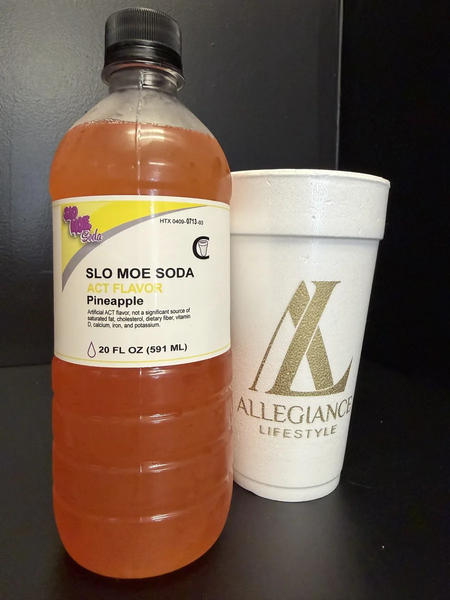 Pineapple ACT Flavor soda bottle by Slo Moe Soda