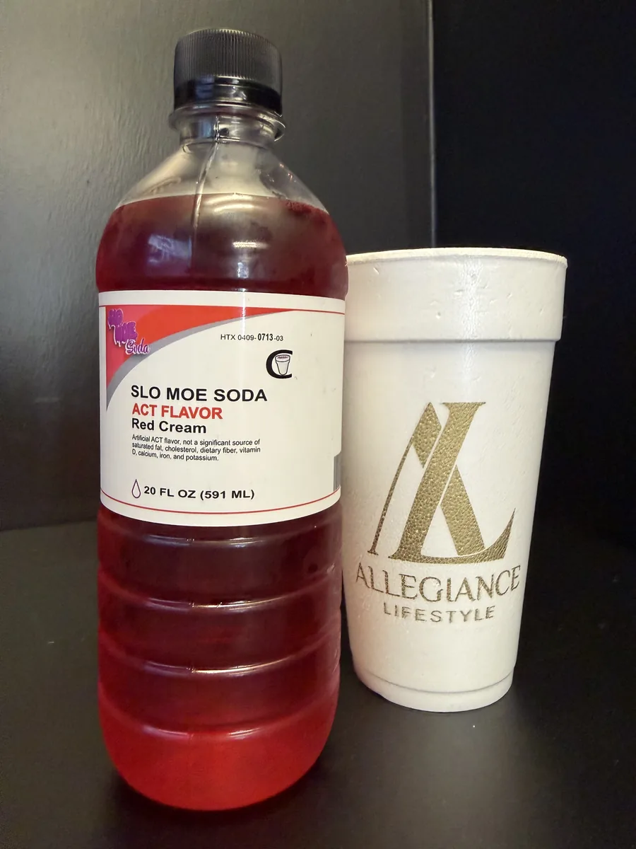 Red Cream ACT soda bottle by Slo Moe Soda