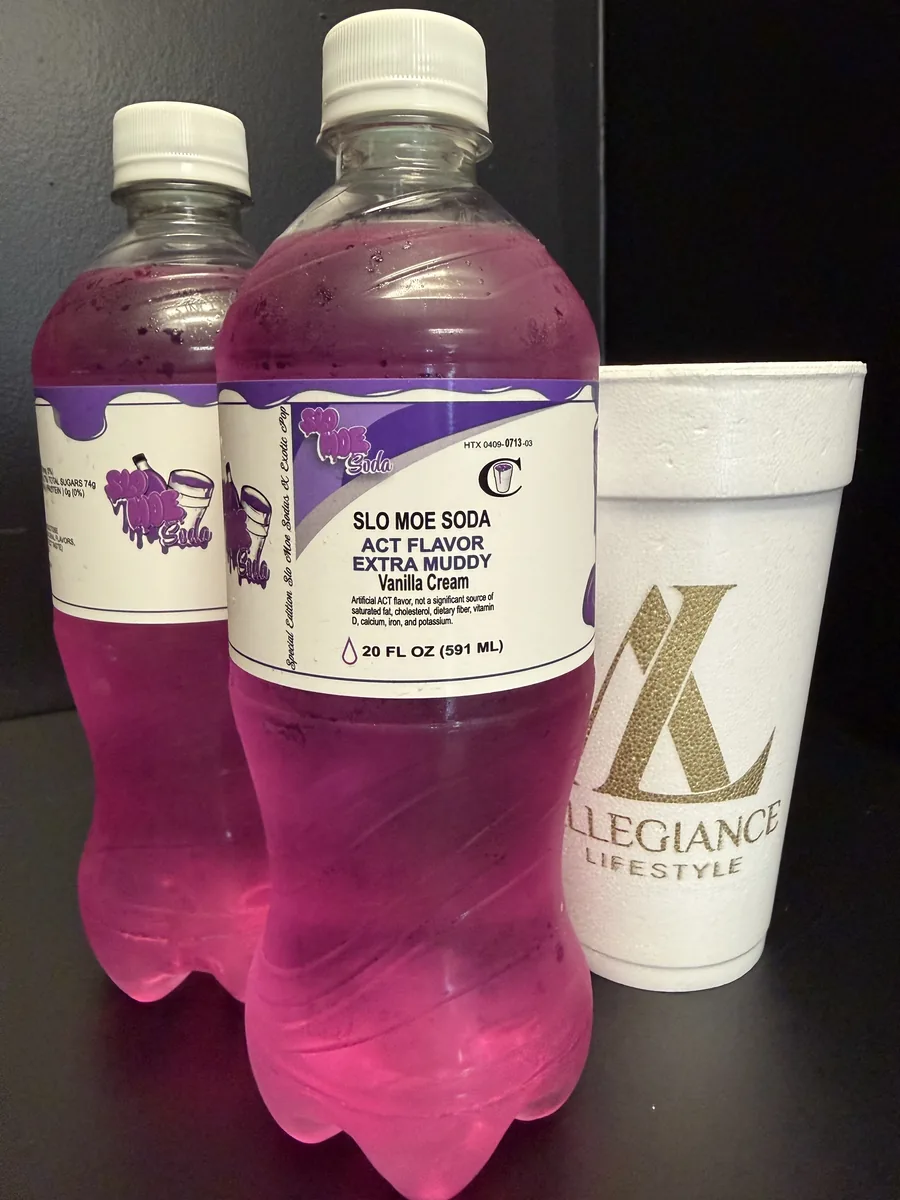 Extra Muddy Vanilla Cream ACT soda bottle by Slo Moe Soda x Exotic Pop