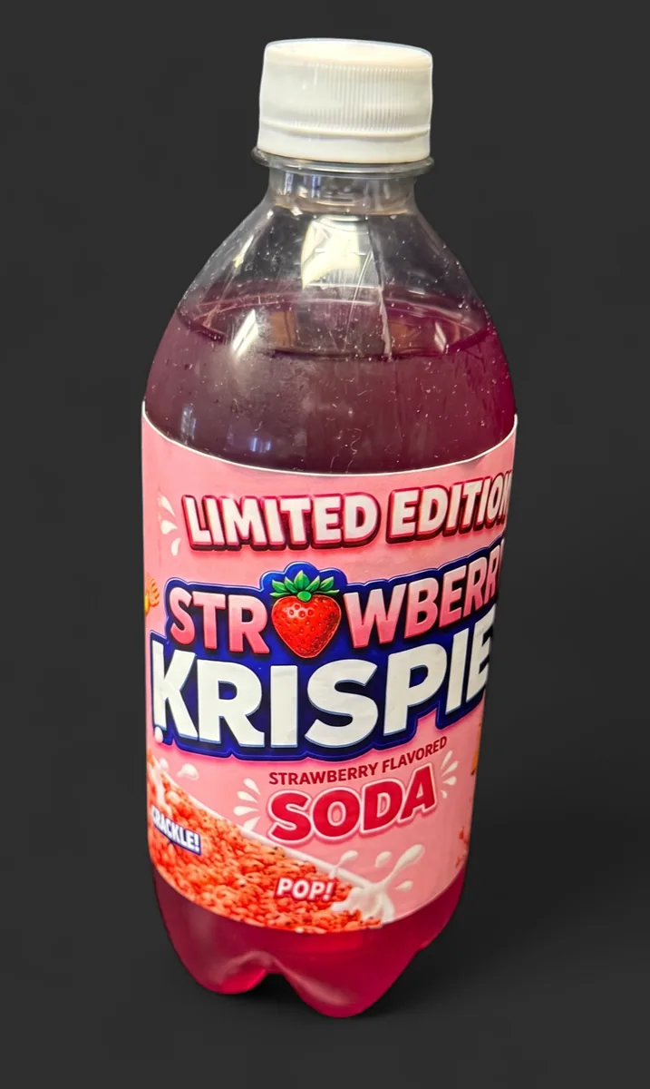 Strawberry Krispies soda bottle by Skeetaste